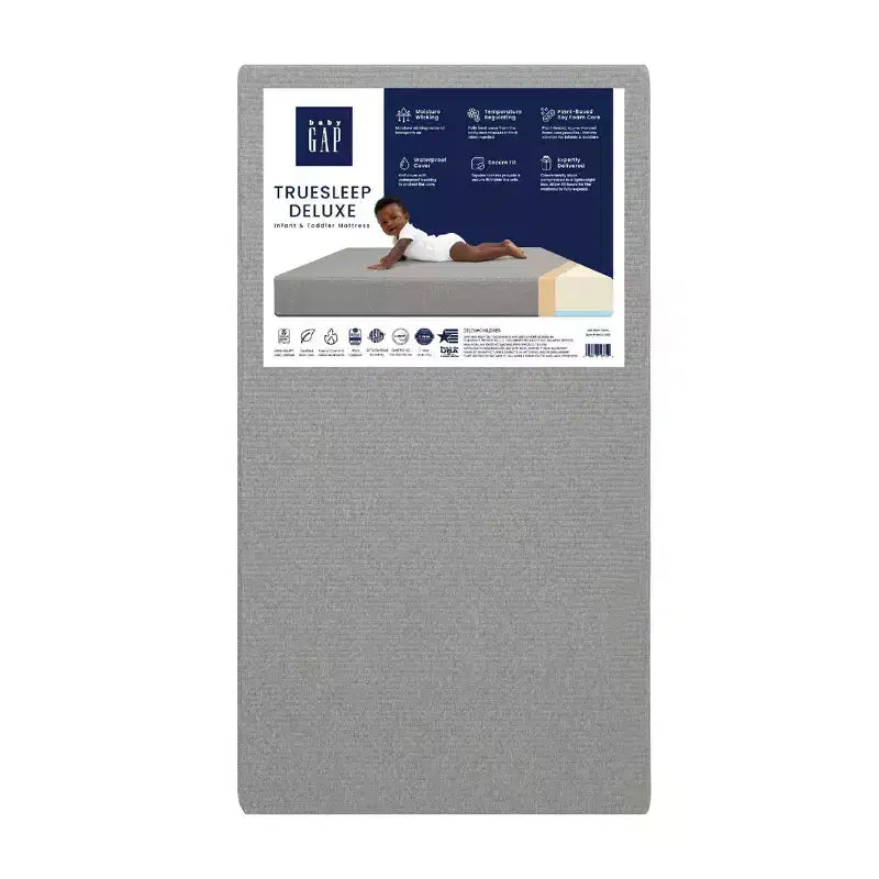TrueSleep 2-Stage Deluxe Crib and Toddler Mattress, Waterproof, Greenguard Gold Certified, Firm, Foam, Memory Foam
