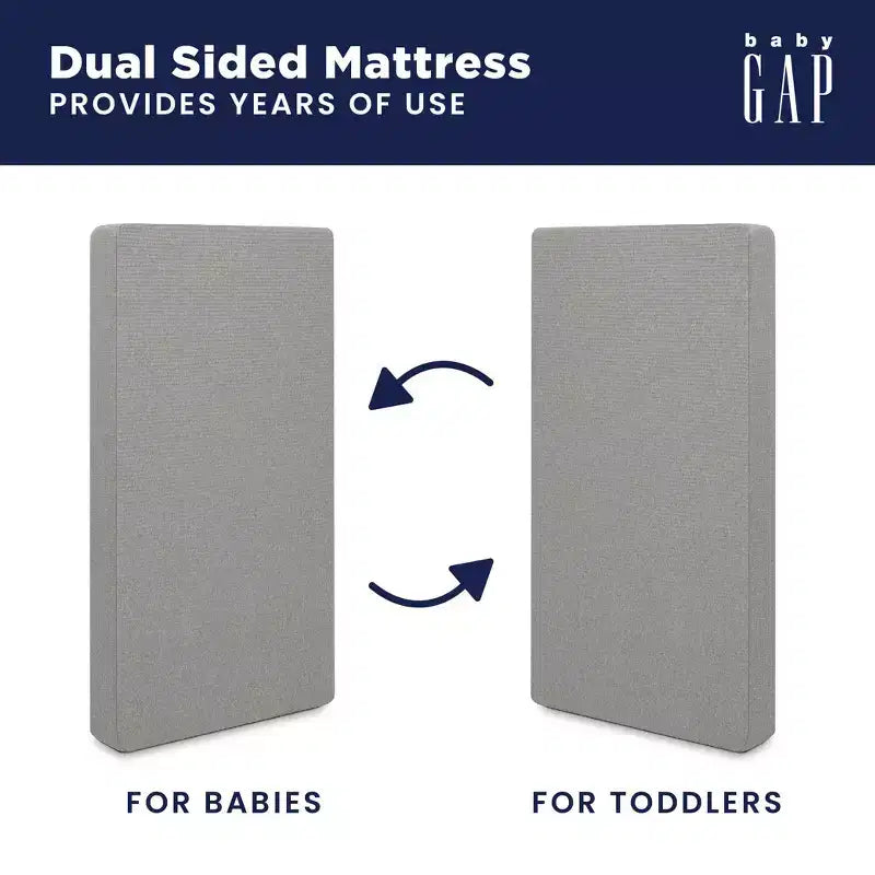 TrueSleep 2-Stage Deluxe Crib and Toddler Mattress, Waterproof, Greenguard Gold Certified, Firm, Foam, Memory Foam