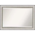 41" x 29" Salon Framed Wall Mirror Silver - Amanti Art: Modern Beveled, No Assembly Required