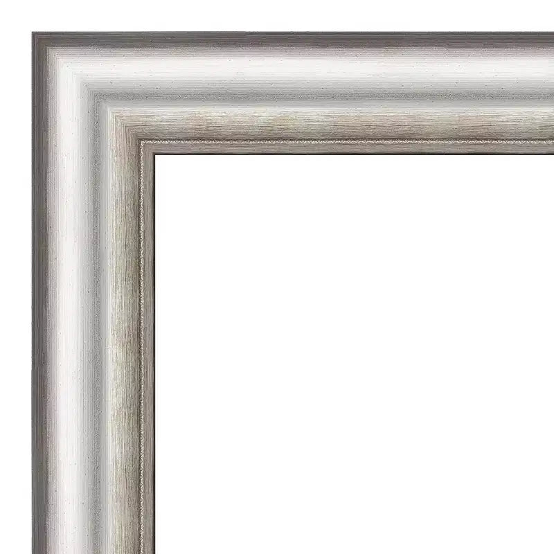 41" x 29" Salon Framed Wall Mirror Silver, Modern Beveled, No Assembly Required