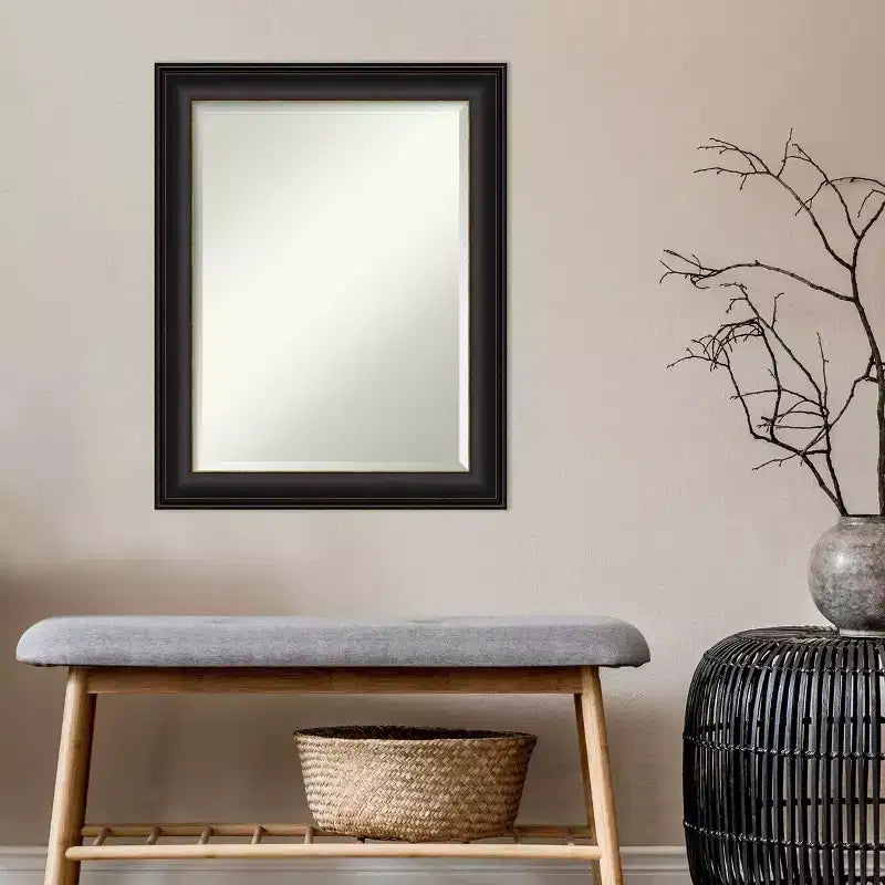 22" x 28" Trio Framed Wall Mirror Oil Rubbed Bronze - Modern Beveled Glass, No Assembly Required