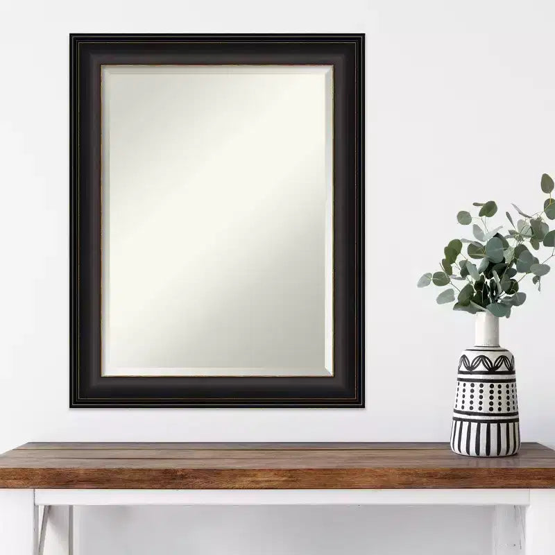 22" x 28" Trio Framed Wall Mirror Oil Rubbed Bronze - Modern Beveled Glass, No Assembly Required