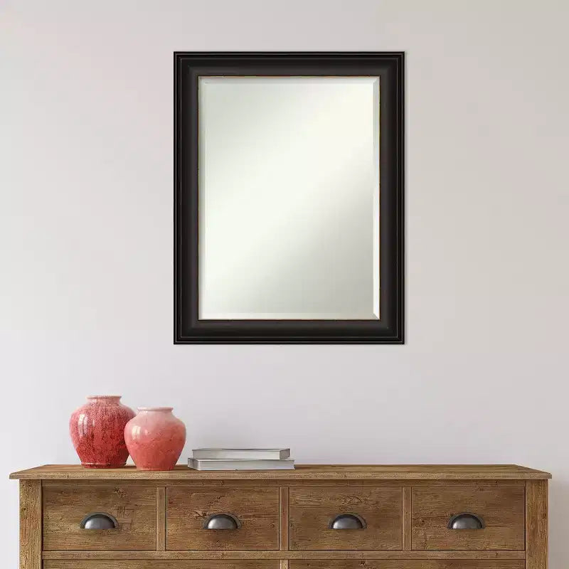 22" x 28" Trio Framed Wall Mirror Oil Rubbed Bronze - Modern Beveled Glass, No Assembly Required