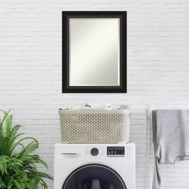 22" x 28" Trio Framed Wall Mirror Oil Rubbed Bronze - Modern Beveled Glass, No Assembly Required