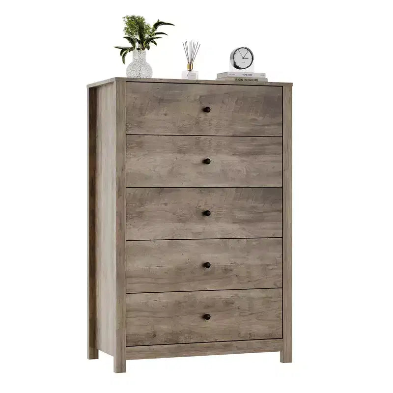 5 Drawer Dresser for Bedroom, Wood Storage Chest with Deep Drawers, Modern Simple Dresser for Living Room Hallway