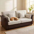 Dyonery 78 odern Loveseat Sofa for Living Room, Soft Upholstery Corner Chair Sofa Couch with Padded Cushion & Rounded Edges & Solid Wood Frame.