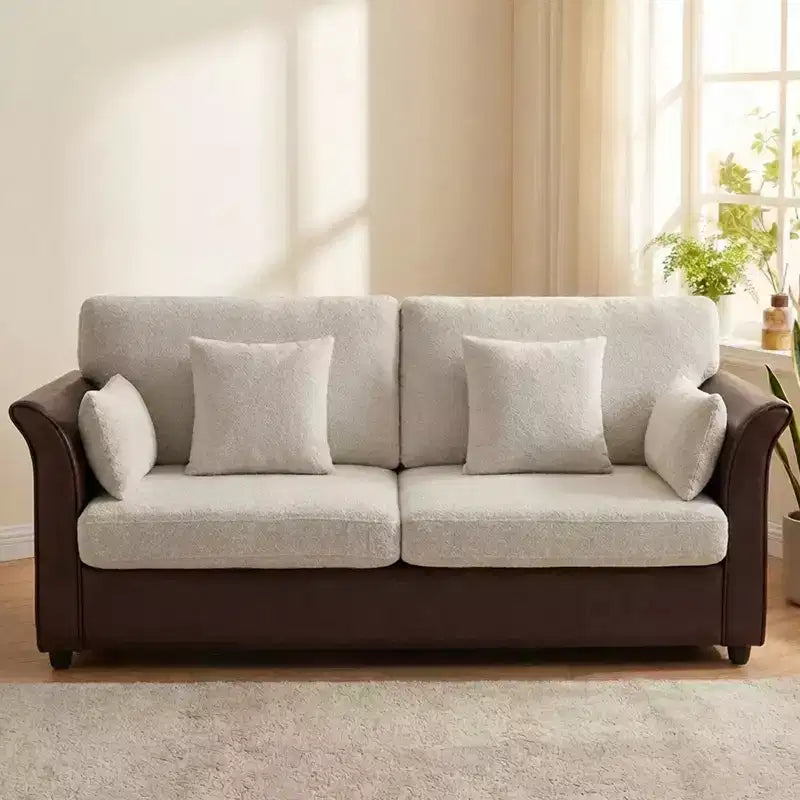 78" Modern Loveseat Sofa for Living Room, Soft Upholstery Corner Chair Sofa Couch with Padded Cushion & Rounded Edges & Solid Wood Frame