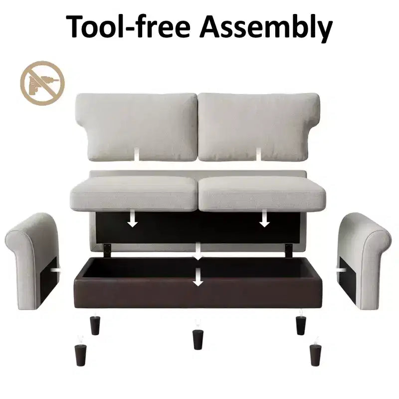 78" Modern Loveseat Sofa for Living Room, Soft Upholstery Corner Chair Sofa Couch with Padded Cushion & Rounded Edges & Solid Wood Frame