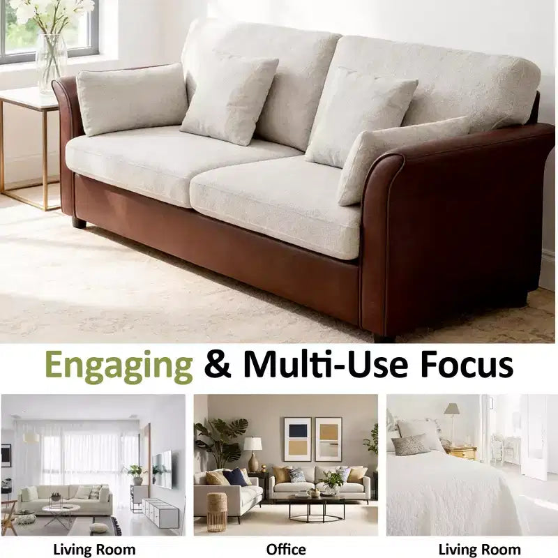 78" Modern Loveseat Sofa for Living Room, Soft Upholstery Corner Chair Sofa Couch with Padded Cushion & Rounded Edges & Solid Wood Frame