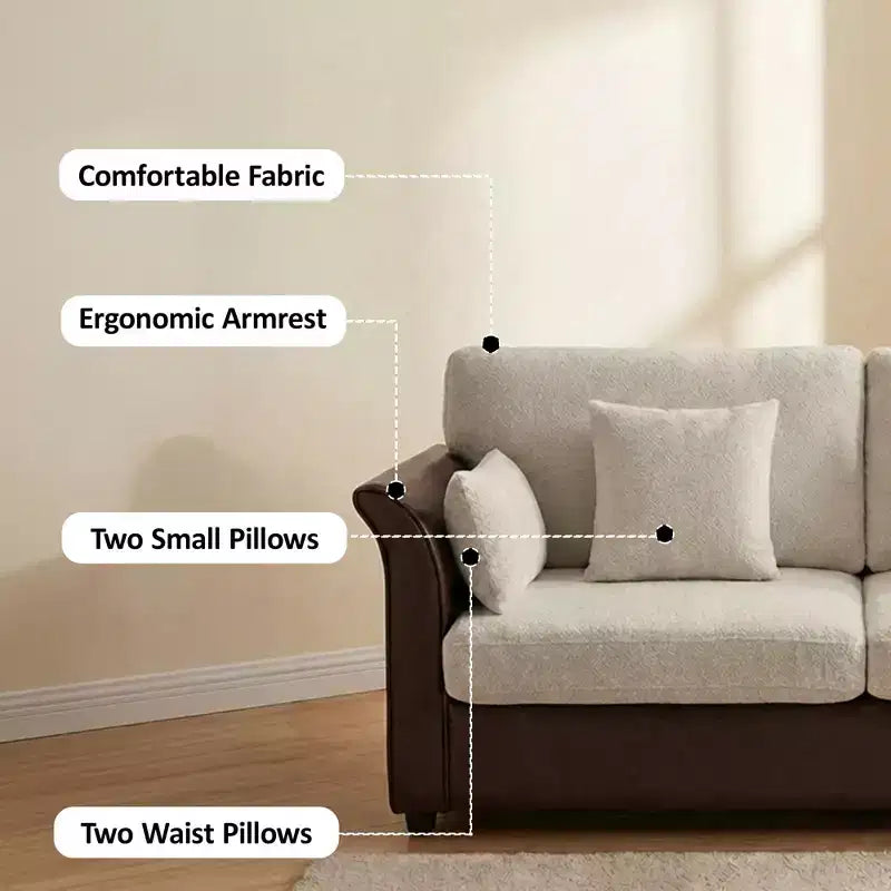 78" Modern Loveseat Sofa for Living Room, Soft Upholstery Corner Chair Sofa Couch with Padded Cushion & Rounded Edges & Solid Wood Frame