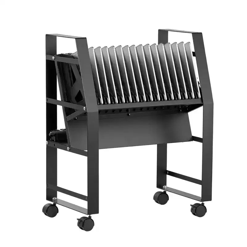 VEVOR Charging Cart, 16 Device Mobile Open Charging Station, Up to 15.6 in Screen Size, Office and Classroom Mobile Charging Cart, Black