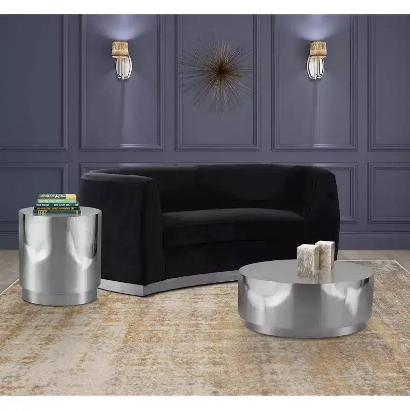 Stainless Steel Drum Coffee Table