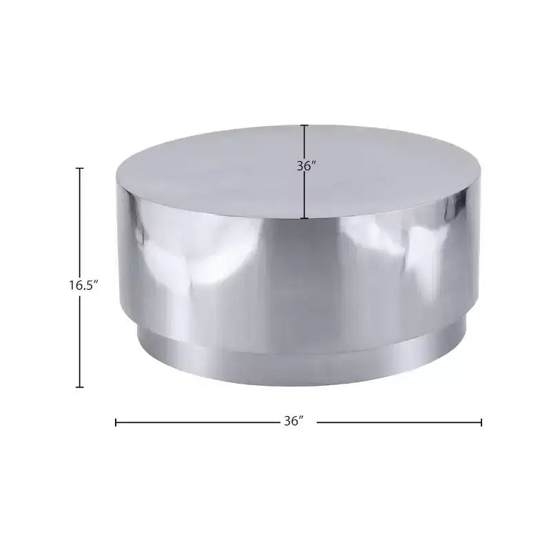 Stainless Steel Drum Coffee Table