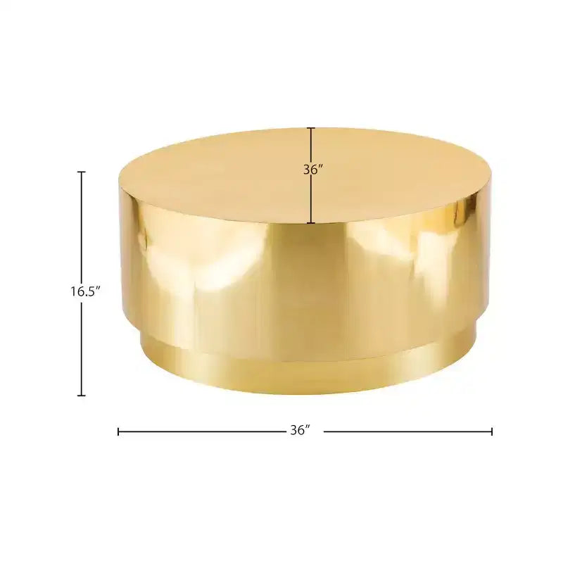 Stainless Steel Drum Coffee Table