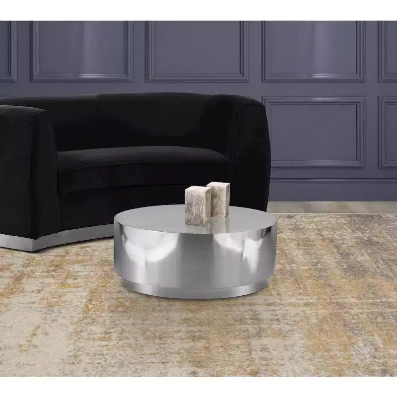 Stainless Steel Drum Coffee Table