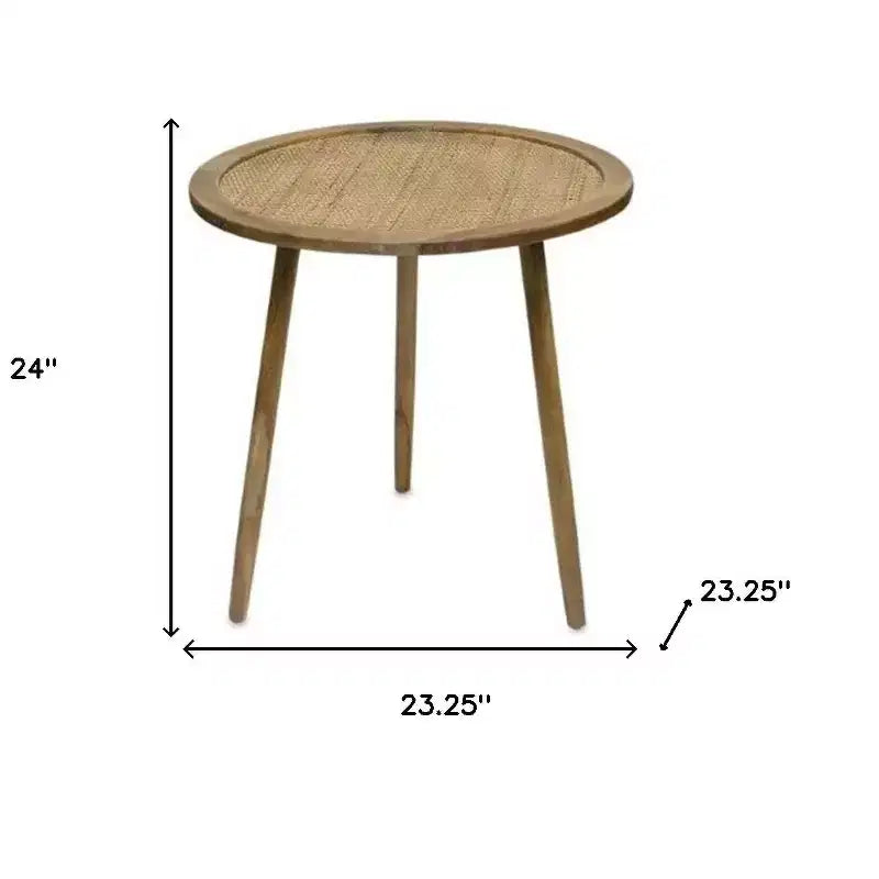 Three 24 Brown Round End Tables