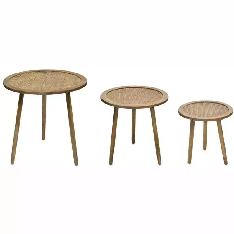 Three 24 Brown Round End Tables