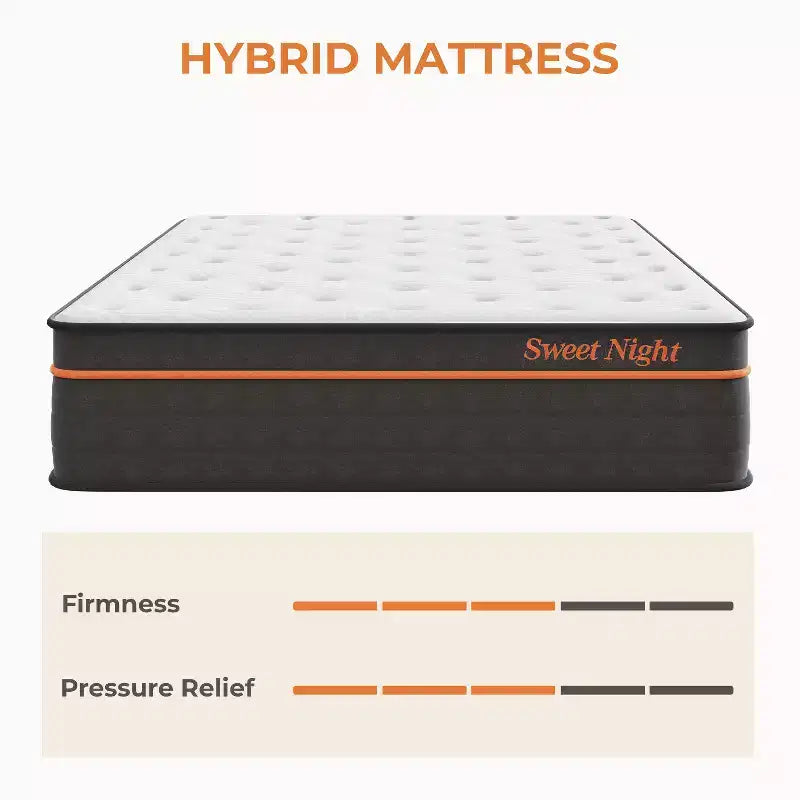 Matelas hybride à mémoire de forme mi-ferme de 10/12/14/16 pouces infusé de gel rafraîchissant