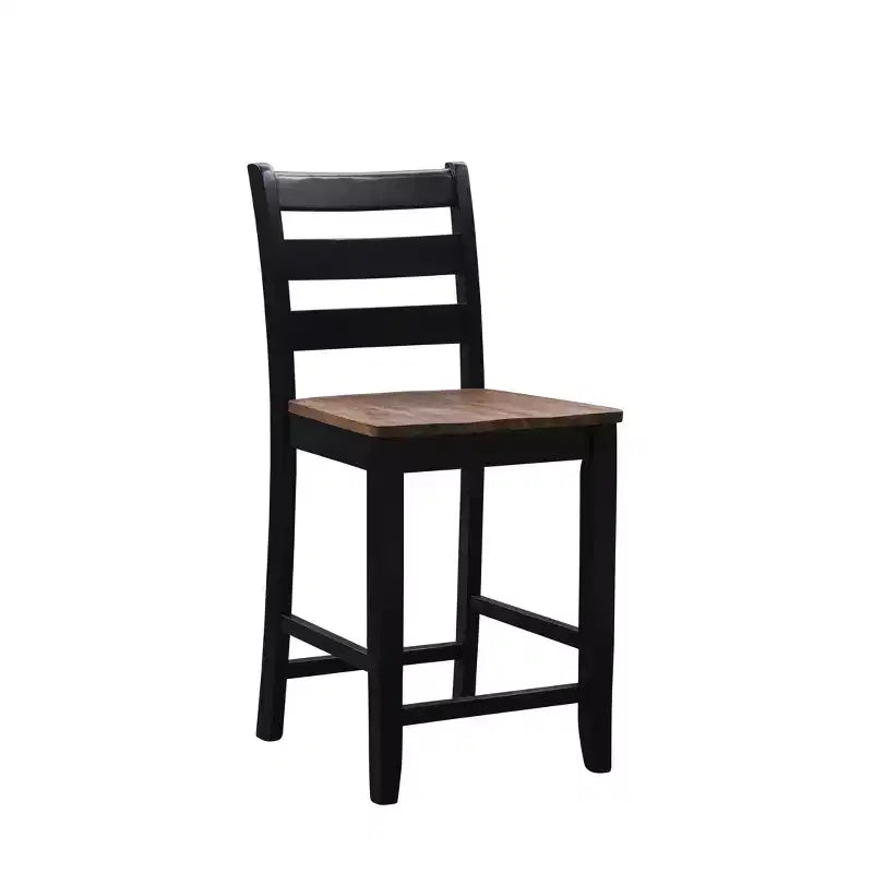 Bonham Ladder Back Counter Height Barstool Black - Linon