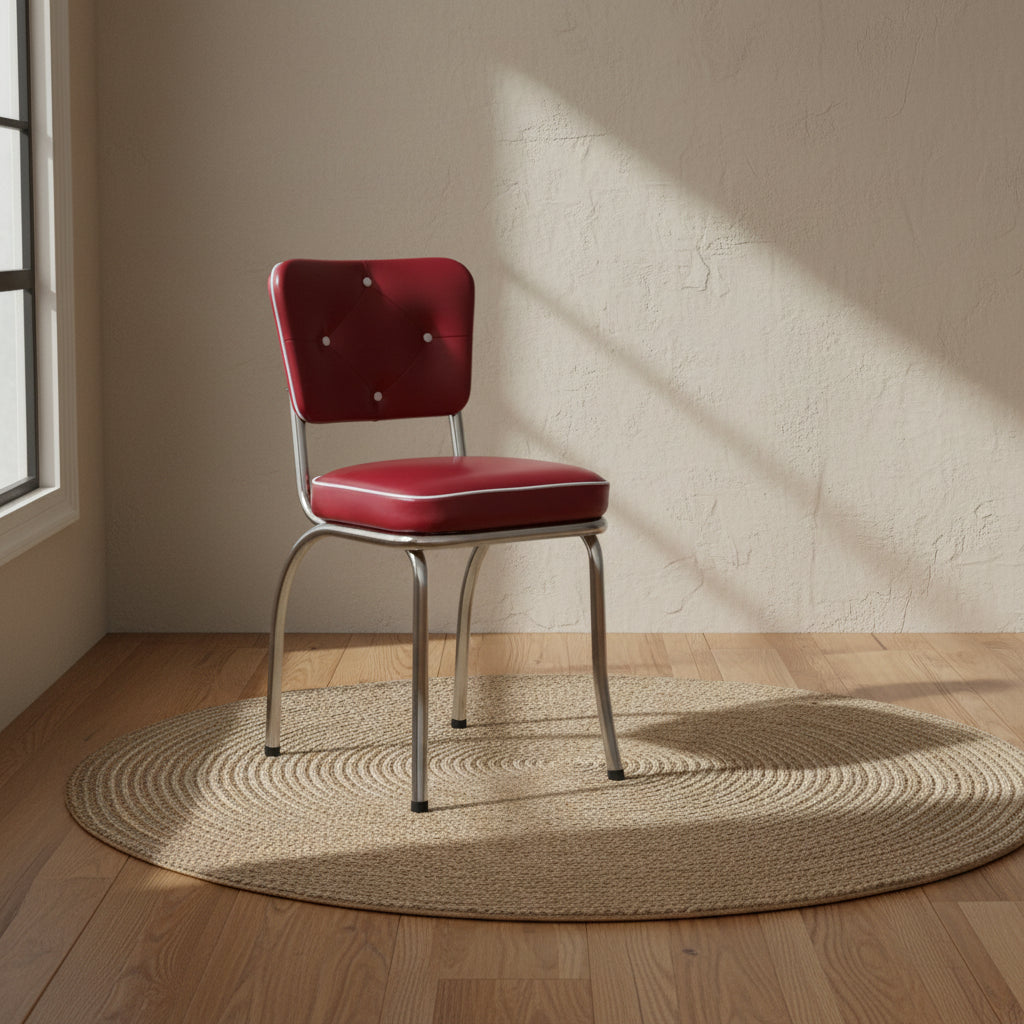 Lucy Diner Chair Zodiac Dark Cherry - Richardson Seating: Vinyl Upholstery, Metal Frame, No Assembly Required