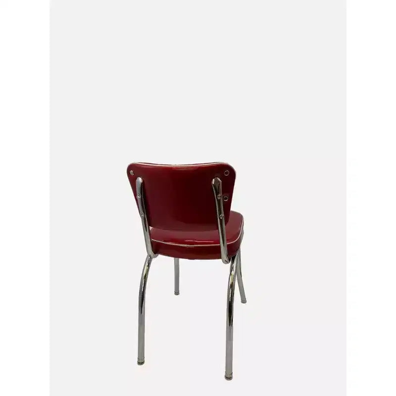 Chaise de salle à manger cerisier foncé - Revêtement vinyle, cadre en métal, aucun assemblage requis