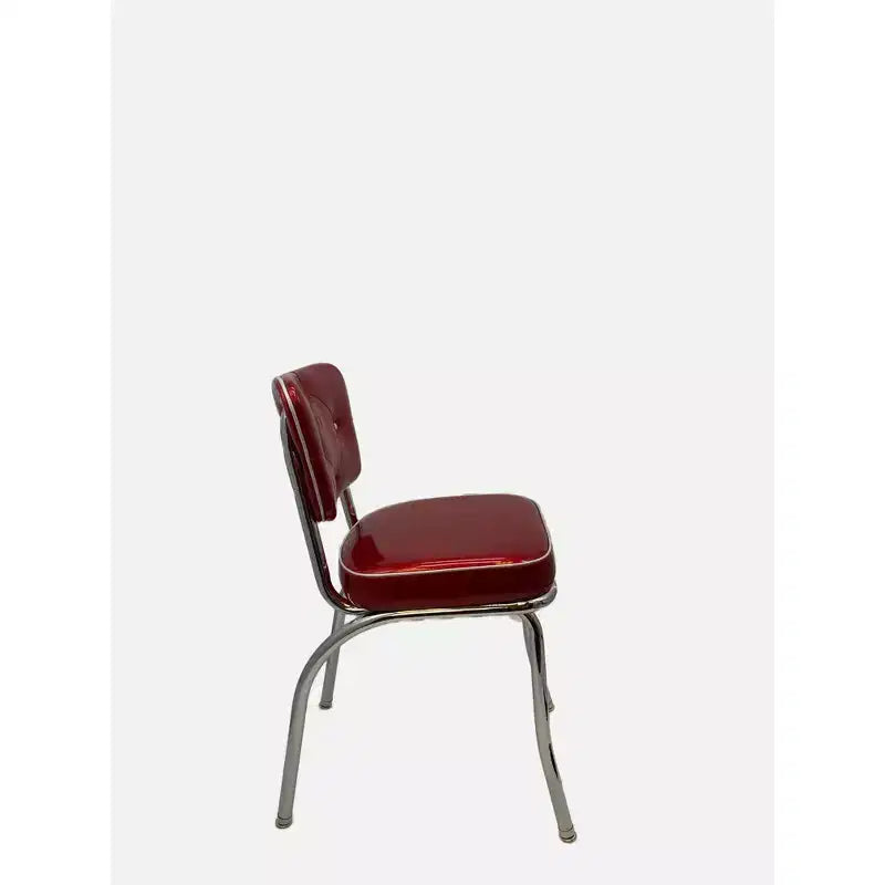 Chaise de salle à manger cerisier foncé - Revêtement vinyle, cadre en métal, aucun assemblage requis