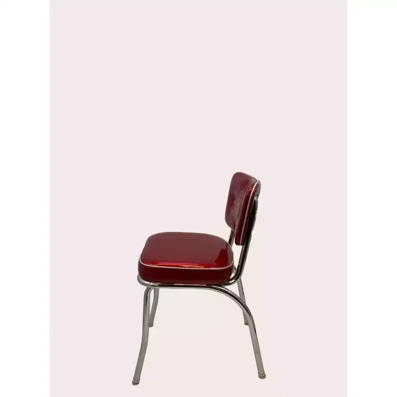 Chaise de salle à manger cerisier foncé - Revêtement vinyle, cadre en métal, aucun assemblage requis