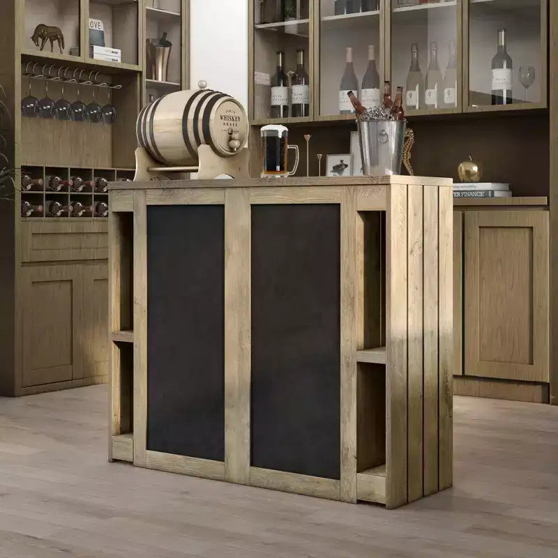 Table de bar de ferme 9 étagères chêne vieilli 47,2"
