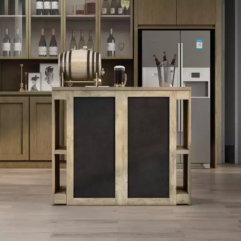 Table de bar de ferme 9 étagères chêne vieilli 47,2"
