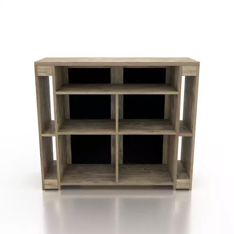 Table de bar de ferme 9 étagères chêne vieilli 47,2"