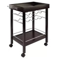 Johnnie Bar Cart Dark Espresso - Winsome: Hardwood Beverage Trolley with Wine Storage, 30 Day Limited Warranty