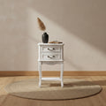 Gabrielle 2 Drawer Wood Nightstand White/Brass - Baxton Studio