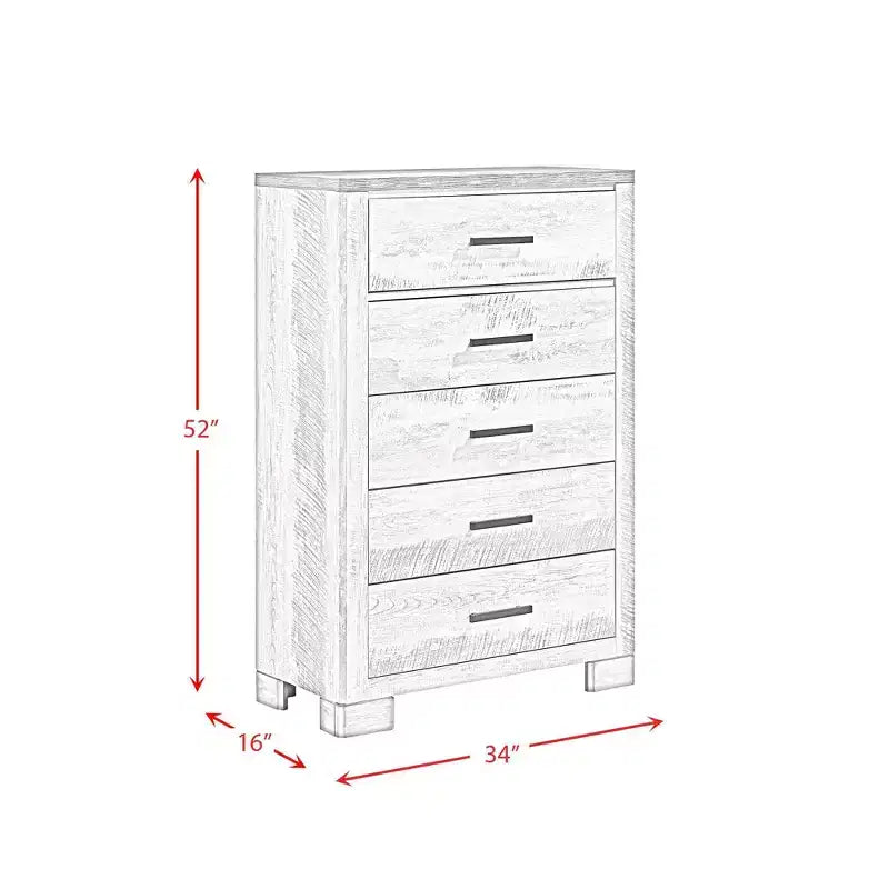 5 Drawer Chest Gray