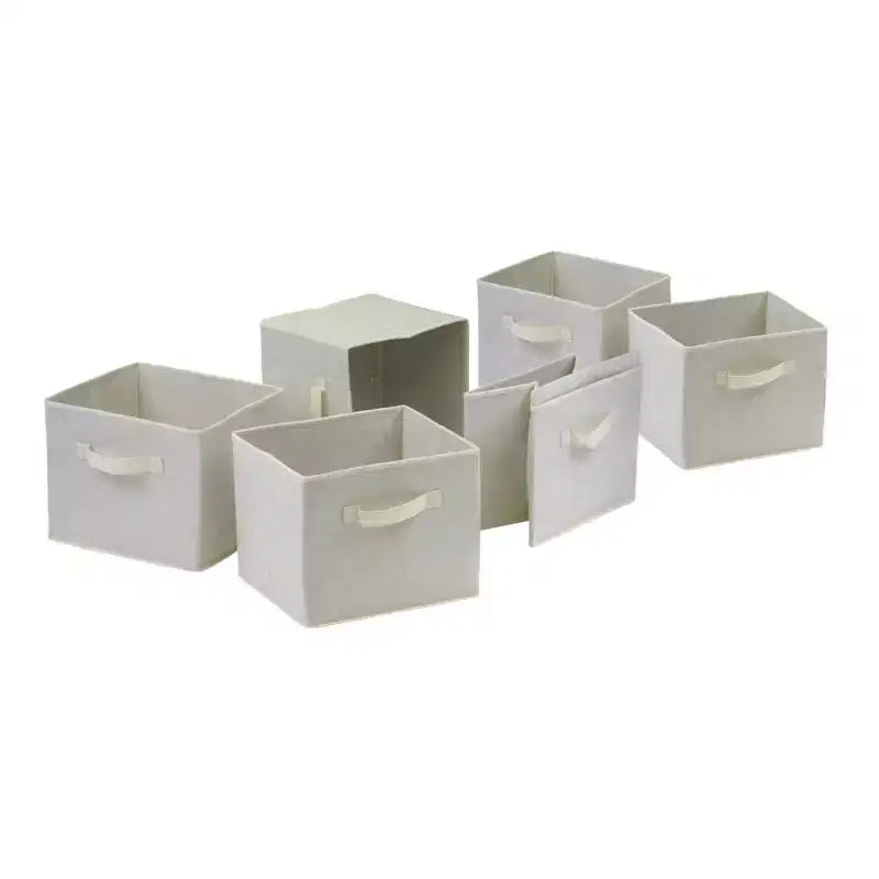 30 étagères de rangement avec 6 paniers, Noyer/Beige