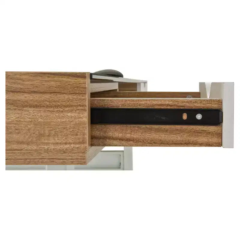 Bureau informatique compact avec rangements multiples Noyer, Mobilier de bureau moderne avec gestion des câbles