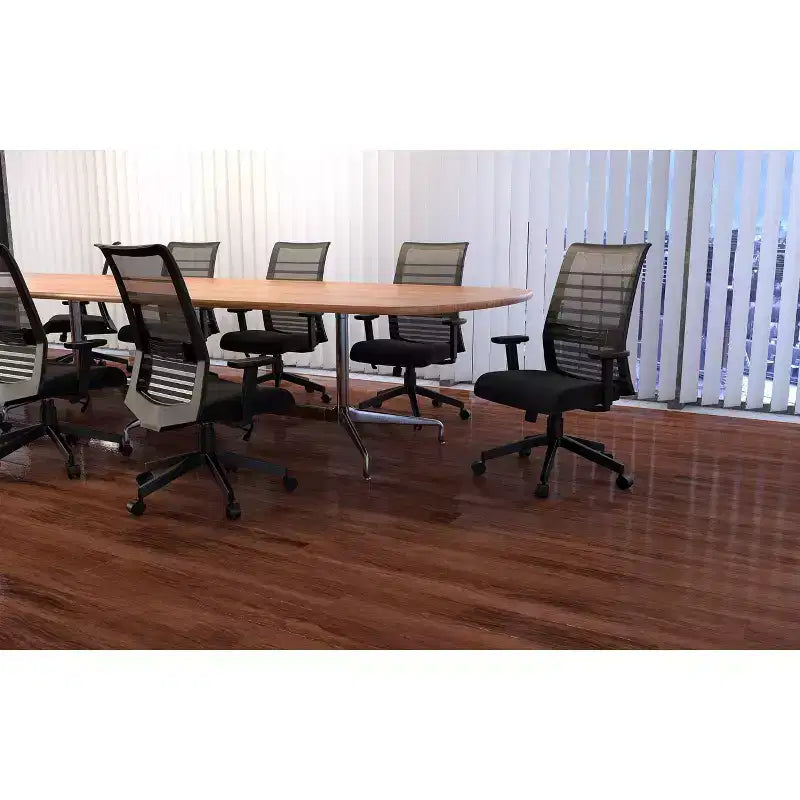 Mesh Task Chair Black - Synchro-Tilt, Adjustable Arms, 275lbs Capacity