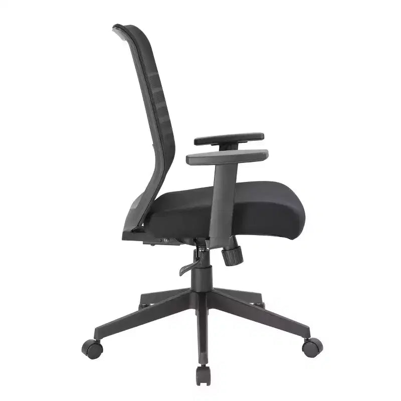 Mesh Task Chair Black - Synchro-Tilt, Adjustable Arms, 275lbs Capacity