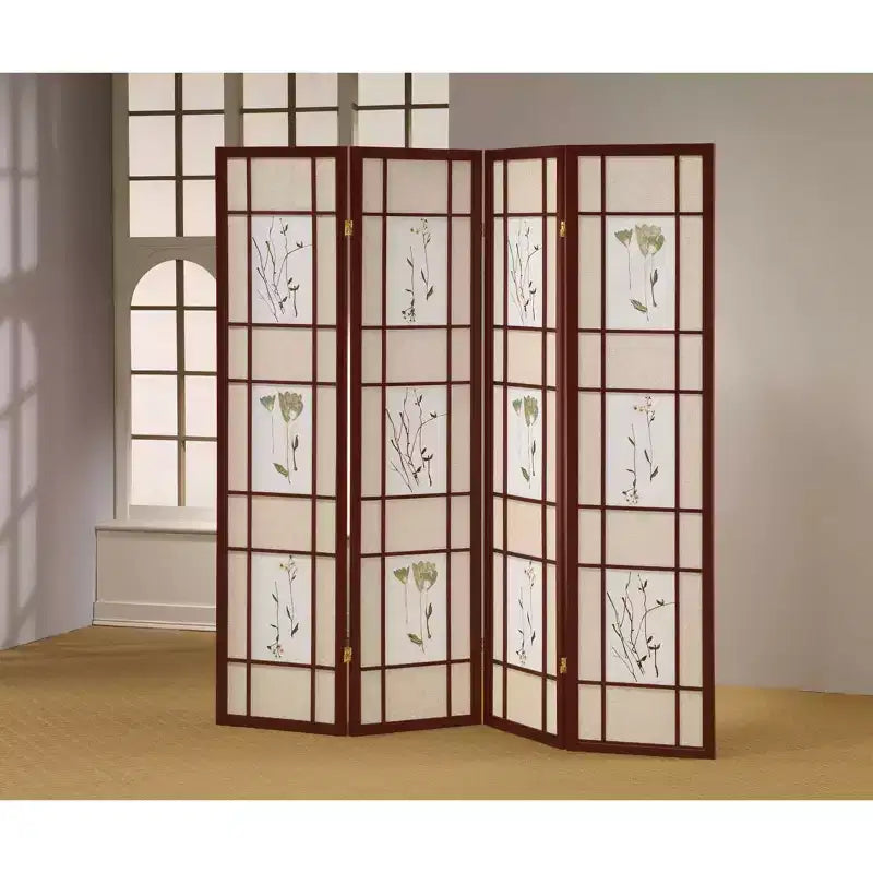 4 Panel Shoji Screen Cherry