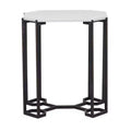 Contemporary Metal and Marble Geometric Accent Table White - Olivia & May: Elegant Iron Top, No Assembly Required