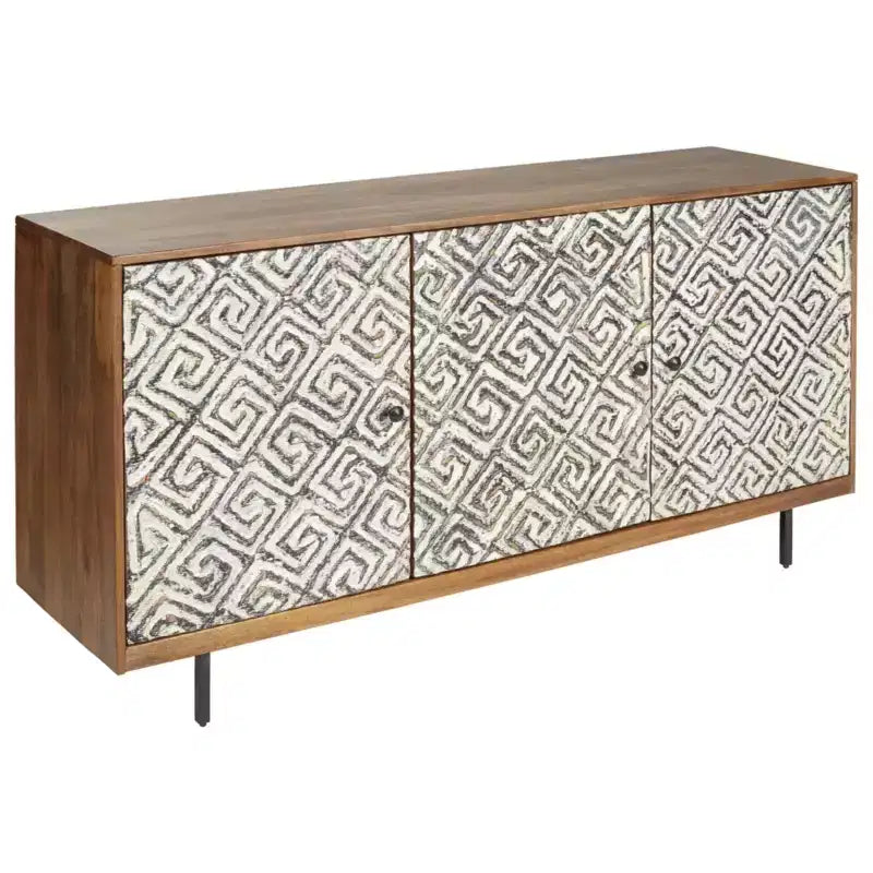 Kerrings Accent Cabinet Brown/Black/White - Signature Design by Ashley: Contemporary Style, 3 Shelves, Wood Composite