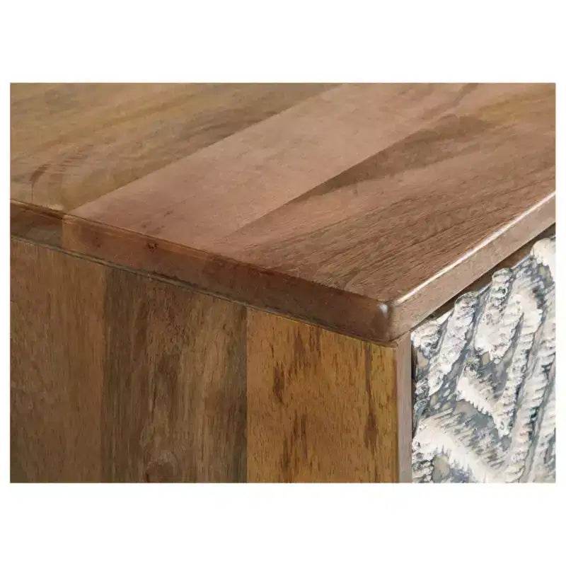 Accent Cabinet Brown/Black/White - Contemporary Style, 3 Shelves, Wood Composite