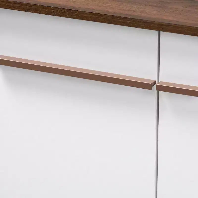 Walnut Finished Wood Shoe Cabinet White - Entryway Storage, 15-Pair Organizer