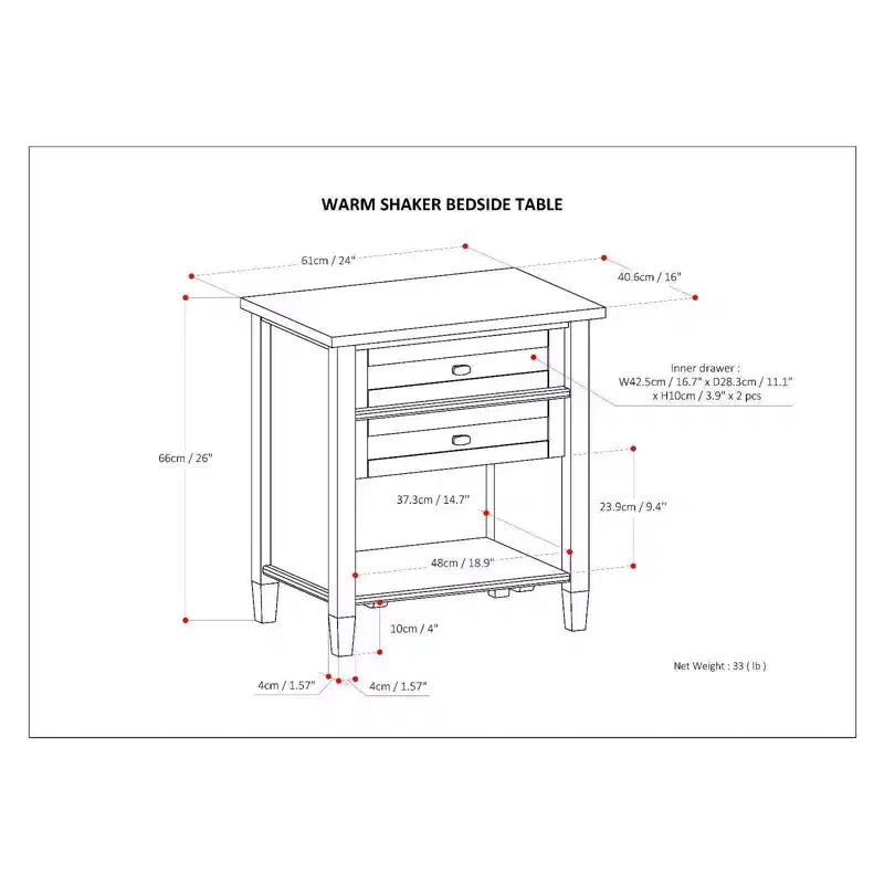 Table de chevet en bois massif 24