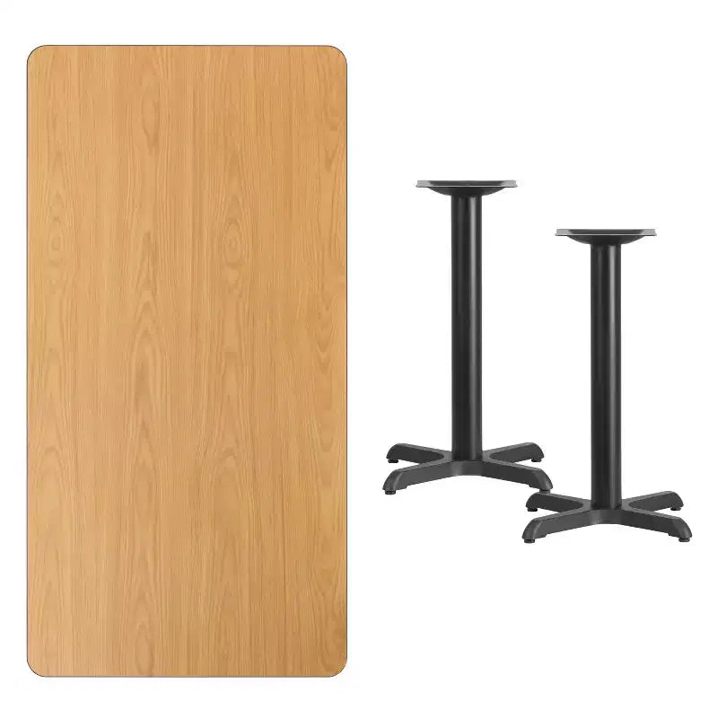 30'' x 60'' Rectangular Laminate Table Top with 22'' x 22'' Table Height Bases