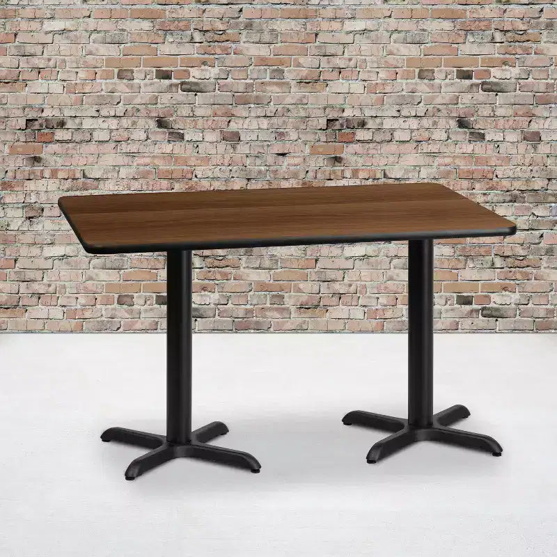 30'' x 60'' Rectangular Laminate Table Top with 22'' x 22'' Table Height Bases