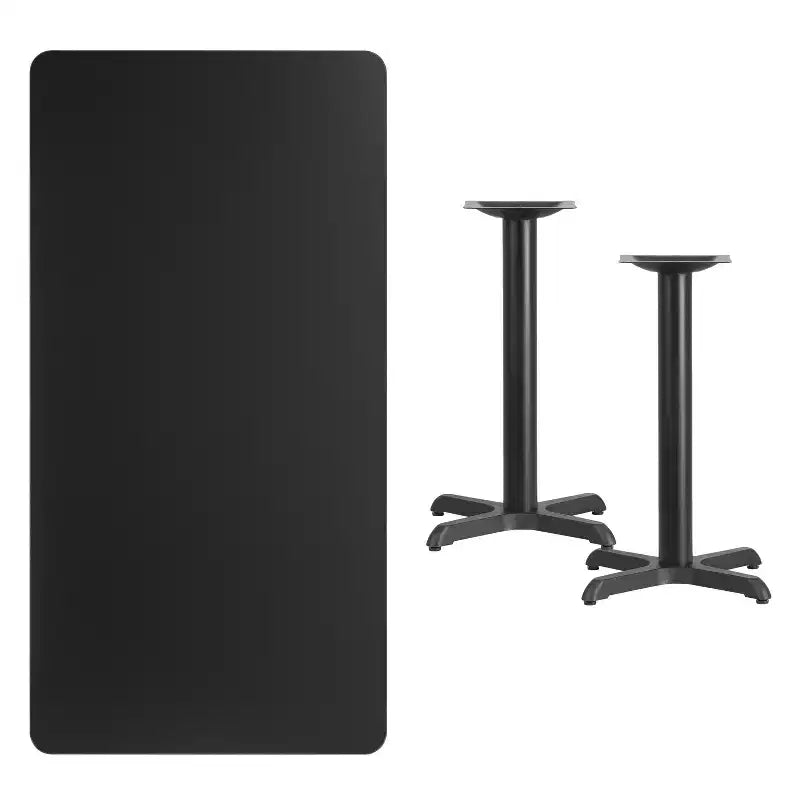 30'' x 60'' Rectangular Laminate Table Top with 22'' x 22'' Table Height Bases