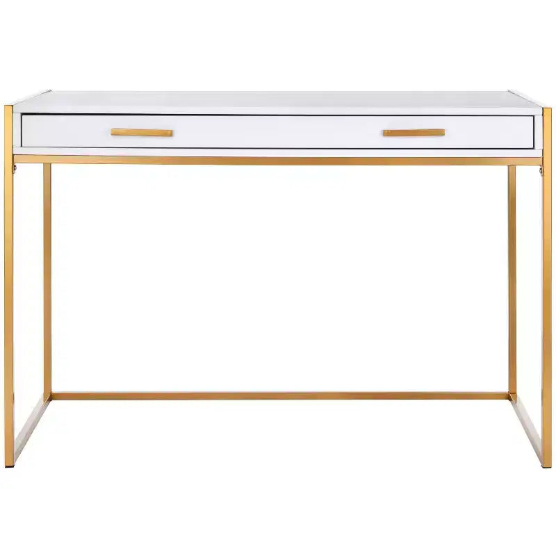 Elodie 1 Drawer Desk - DSK2209 - White/Gold - Safavieh
