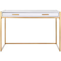 Elodie 1 Drawer Desk - DSK2209 - White/Gold - Safavieh