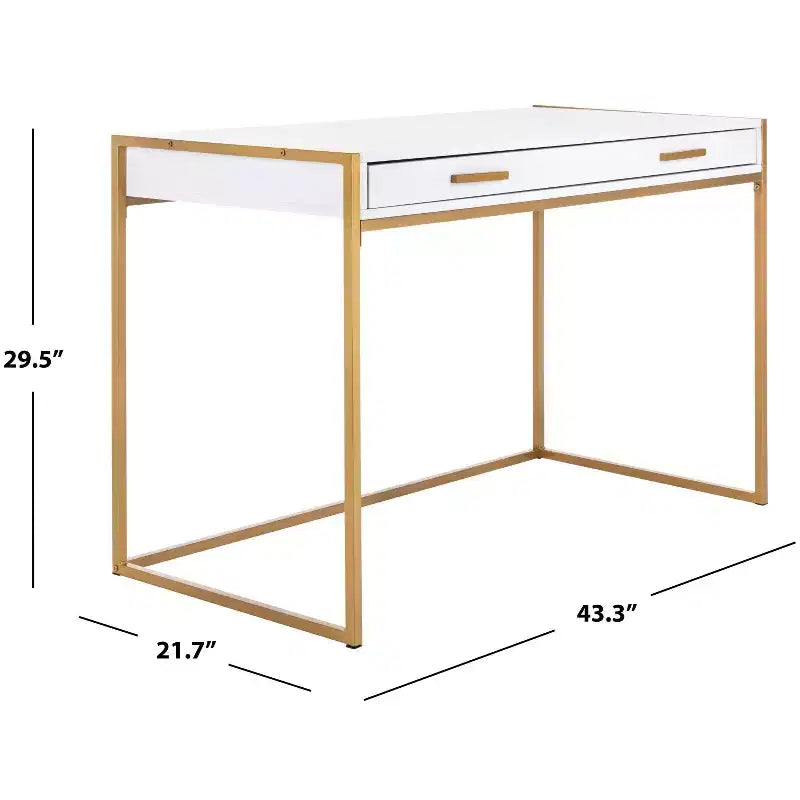 1 Drawer Desk - DSK2209 - White/Gold