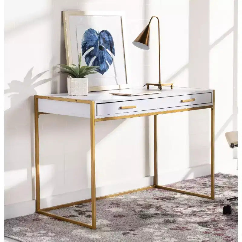 1 Drawer Desk - DSK2209 - White/Gold